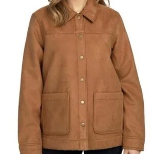 NWT Women's Boston Traders Brown Fleece Lined Trucker Jacket, XLarge